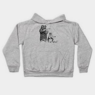 Big Night Blues - Bear and Labrador Retriever Kids Hoodie